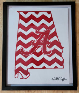 Bama Logo w/ Chevron Pattern